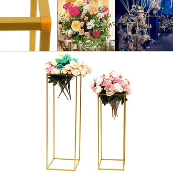 2Pcs метален цветен декор ваза етаж колона стойка път олово сватба доставка