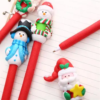 маркер писалка творчески училищни пособия нехлъзгащи Коледа карикатура натиснете тип писалка за деца писане писалка химикалка химикалка
