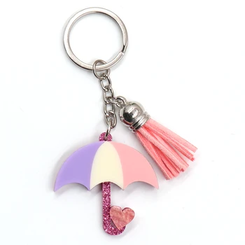 1piece Нов продукт CN чадър сладък акрил за момиче Boho ръчно изработен ключодържател