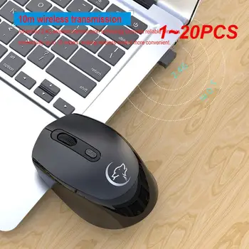  1 ~ 20PCS 2.4G безжична мишка метална безшумна безшумна клик оптична 2400dpi мишка акумулаторна 2 клавиша геймърска мишка за компютър