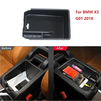 Автомобилен интериорен център Централна кутия за съхранение на ръкавици Кутии за подлакътници за BMW X3 G01 2018 Организатор Държач за тава Аксесоари за кола