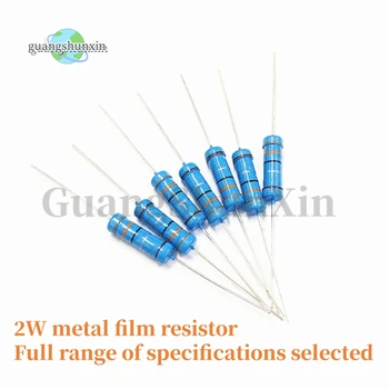 20pcs 2W метален филм резистор 3R 30R 300R 3K 30K 300K 3 30 300 Ohm R Kohm точност 1% петцветен пръстен съпротива 0.1R-910