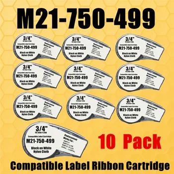 1 ~ 10PK съвместим M21 750 499 мастило лента машина найлон етикет лента касета черно на бяло 19.1mm * 4.9M за етикет принтер етикет