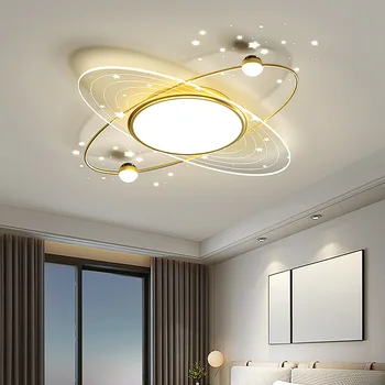 звезден пръстен LED желязо модерен полилей светлини за спалня хол кухненски лампи вътрешно осветление Начало блясък таван полилей
