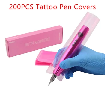 200Pcs/Box татуировка писалка обхваща розов черен татуировка писалка машина чанти еднократна касета татуировка машина ръкави чанти писалка тип капаци