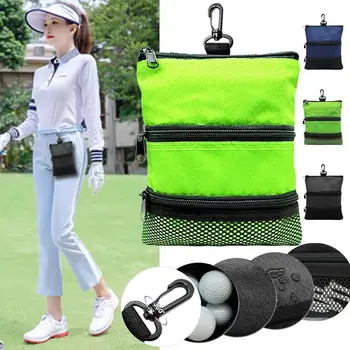 Portable топка за голф чанта торбичка голф топка за съхранение чанта голям капацитет множество джобове голф ценности торбичка подаръци за приятели баща