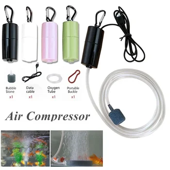 Portable USB аквариум кислород въздушна помпа риба резервоар без шум въздушен компресор аератор преносим мини оксигенатор аквариум аксесоари