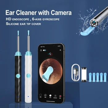Безжичен интелигентен визуален почистващ препарат за уши Отоскоп WiFi светещ инструмент за отстраняване на ушна кал за уши с камера Ендоскоп за уши Препарат за отстраняване на ушна кал