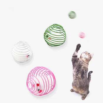 New 1PC Cat Spring Toys Wide Durable Heavy Gauge Plastic Colorful Springs Cat Toy Playing Toys For Kitten Pet Accessories