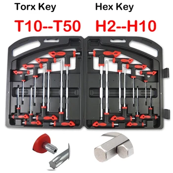 16pcs Torx ключ T-дръжка отвертка комплект T10-T50 гаечен ключ H2-H10 топка край гаечен ключ комплект звездообразен гаечен ключ ремонт ръчен инструмент комплект