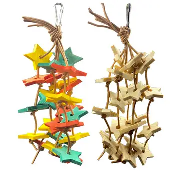 Дървени играчки за дъвчене Петолъчна звезда Аксесоари за клетка за птици Консумативи за птици Играчки за папагали Консумативи за домашни любимци Аксесоари