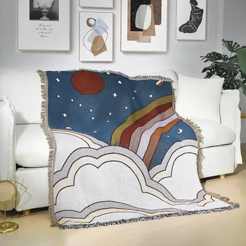 Casual диван одеяло кърпа тъкани конци памук трикотажни Noridc дома декор дъга одеяло пикник къмпинг покривка диван дрямка покритие