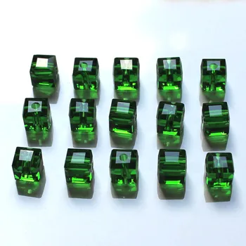AAA стъклени кристални кубчета 50pcs / lot 6x6mm квадратна форма многоцветни за модни бижута DIY вземане