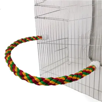 Гъвкави цветни папагал висящи въже ухапване устойчиви памук въже огъване папагал стоящи кацалки износоустойчив