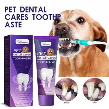 Паста за зъби за домашни любимци Cat Dog Fresh Breath Паста за зъби Дезодорант Зъбен камък Плака Почистване Куче Грижа за устната кухина Ядлива паста за зъби Продукти за домашни любимци