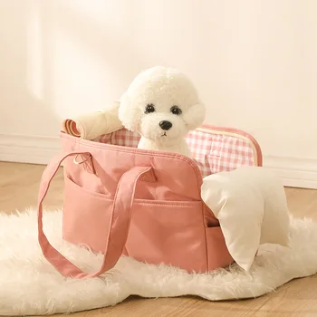 Голям капацитет едно рамо домашен любимец кръст малка чанта за кучета преносима чанта за пътуване чиста памучна възглавница куче чанта