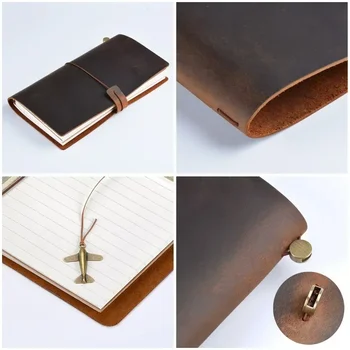 Moterm телешка продажба кожена корица планировчик ръчно изработени дневник за пътуване 100% дневник скицник гореща тетрадка