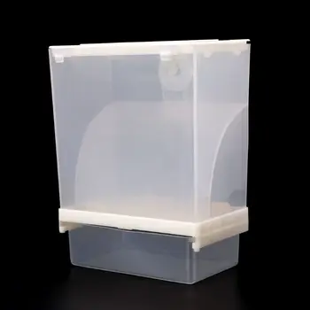 K5DC Акрилна хранилка за птици Голям капацитет Прозрачен контейнер за храна Автоматичен дозатор за корели Любовни птици извън клетката