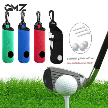 1pcs голф топка чанта преносим мини голф топка талията пакет може да побере 3 топка за голф 3 нокти съхранение торбичка кръста колан клип голф аксесоари