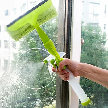 Двустранна дълга дръжка Инструмент за почистване на стъкло Многофункционална чистачка за почистване на прозорци Домакински спрей Четка за почистване на чистачки 2022