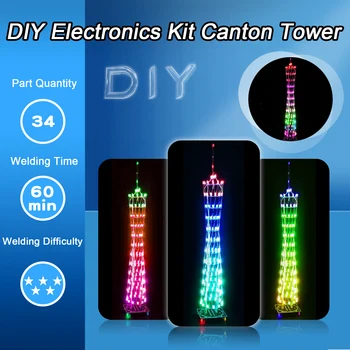 DIY електронен комплект за запояване LED цветна кантонска кула Lightcube 16 * 16 електроника практическо обучение запояване