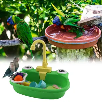 Bird къпане играчка деликатен занаят голям капацитет папагал къпане играчка папагал вана душ вана вана за домашни любимци птица къпане играчка