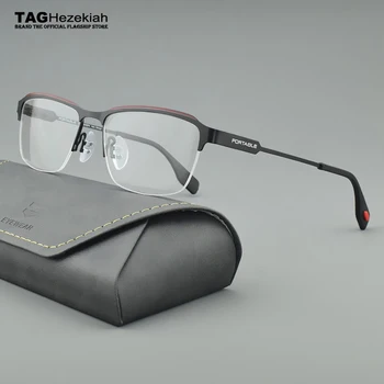 P9801 марка квадратни очила рамка мъжки очила компютър оптично късогледство