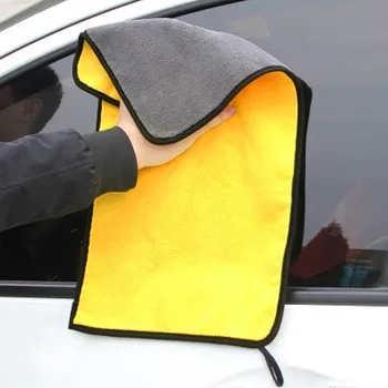 2 бр. Автомивка Микрофибърна кърпа Почистване на автомобили Кърпа за сушене Подгъване на кърпа за грижа за автомобила Детайлизиране на кърпа за автомивка