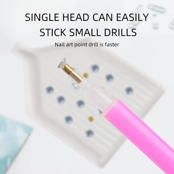2/5Pcs Dual Ended Nail DIY Dot Drill Pen Set 5D Rhinestone Studs Picker Wax Pencil Маникюр нокти изкуство инструмент