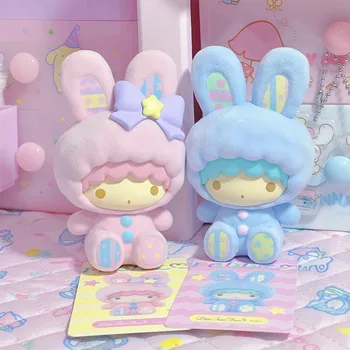 2Pcs/Set Soft Flocking Rabbit Series Little Twin KiKi и LaLa Action Figure Toys Kawaii Подаръци за деца
