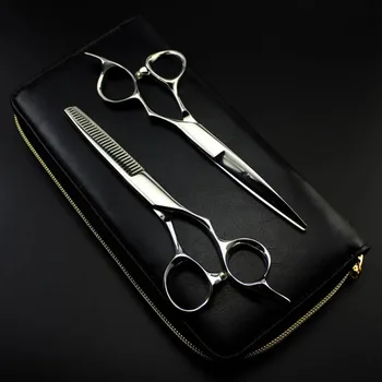 6 инча Sharp Япония 440C Професионални ножици за човешка коса Фризьорски ножици Ножици за рязане на бръснари Ножици за изтъняване