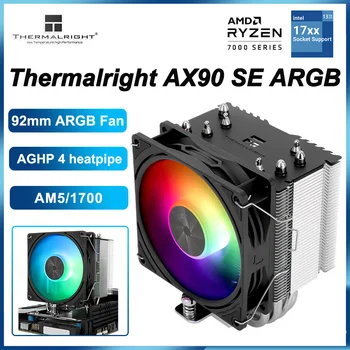Thermalright AX90 SE ARGB CPU Охладител AGHP 4 Топлинна тръба 5V / 3PIN 92mm Тих вентилаторен въздушен радиатор за Intel 1700 115x 1200 AM4 AM5