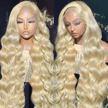 613 Мед блондинка дантела фронт перука човешка коса бразилски Remy тялото вълна HD прозрачен 13x4 дантела фронтална човешка коса перуки за жени
