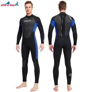 3mm неопрен цялото тяло поддържа топло дълъг ръкав обратно цип пълен водолазен костюм UV защита сърф гмуркане гмуркане каяк водни спортове