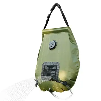Solar Shower Bag Compact 5 Gal Solar Heating Camping Shower Bag For Camping Hiking Traveling Beach Swimming Hose Shower Head