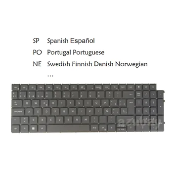 SP PT ND клавиатура за лаптоп с подсветка за Dell Inspiron 3510 3511 3515 3525 3520 3521 3535 испански скандинавски SD FI NW DK Португалски