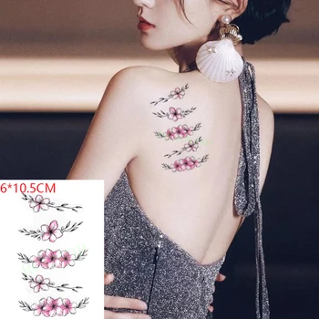 Водоустойчив временен стикер за татуировка Букет от розови цветя секси боди арт флаш Tatto фалшив Tatoo за жени мъже
