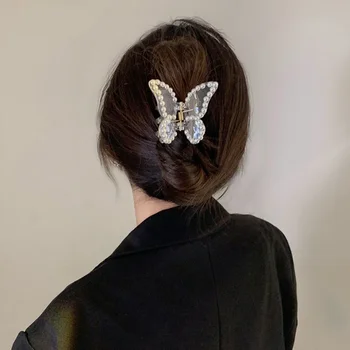 Модерен прозрачен перлен пеперуда скоба раци коса нокти за жени момичета акрилни фиби щипка за коса шноли аксесоари за коса