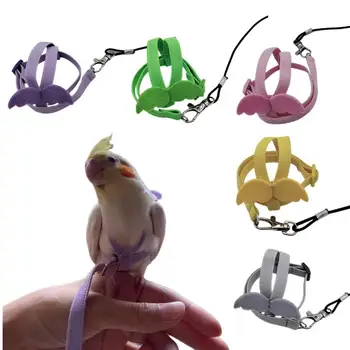 Регулируем папагал птица колан каишка комплект против ухапване обучение сбруя за папагали открит летящо въже за Cockatiel малки птици