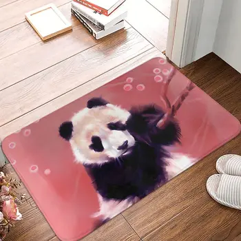 Розова панда нехлъзгащ килим изтривалка спалня баня мат добре дошли декорация килим