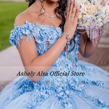 Ashely Alsa Луксозни африкански абитуриентски рокли за жени 3D цвете топка рокля Quinceanera рокля сладък 16 парти пола Vestidos De 15 Años