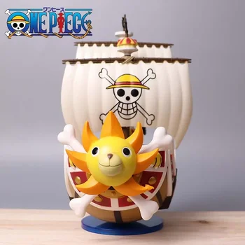 One Piece фигура става весела хиляда слънчева пиратска лодка модел мини фигура кораб залив бриз лодка парти остров модел играчка