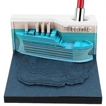 3D бележник кораб форма бележка изкуство 3D батерия захранва празник подарък бюро орнамент реалистични за училища учебни зали общежития маси