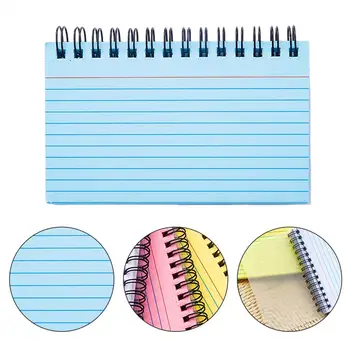 Гладка хартиена тетрадка Двустранен бележник за писане Цветна намотка дизайн тетрадка Спирални индексни карти за проучване офис училище