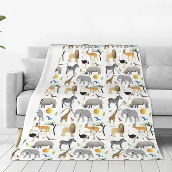 Safari Савана Различни животни одеяло покривка на леглото плажни покривки за двойно легло с картина