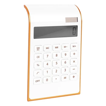 Калкулатор, тънък елегантен дизайн, офис / домашна електроника, двоен настолен калкулатор, слънчева енергия, 10 цифри, наклонен LCD Di