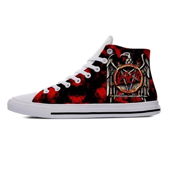 Slayer Heavy Metal Rock Band Horror Scary Fashion Casual Cloth Shoes High Top Lightweight Breathable 3D Print Men Women Sneakers
