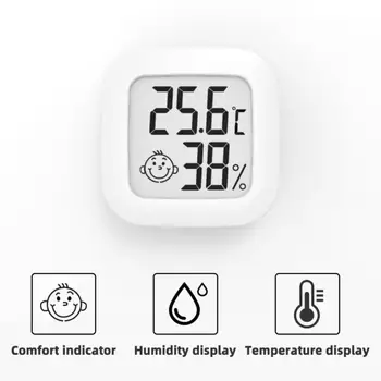 LCD цифров термометър хигрометър вътрешен мини преносим електронен сензор за измерване на влажността на температурата за домашна метеорологична станция