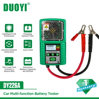 DUOYI DY226A 6V 12V тестер за автомобилни батерии 3 в 1 Traction DC Auto Power Load Начален заряд CCA тест инструмент Инструмент за измерване на батерията