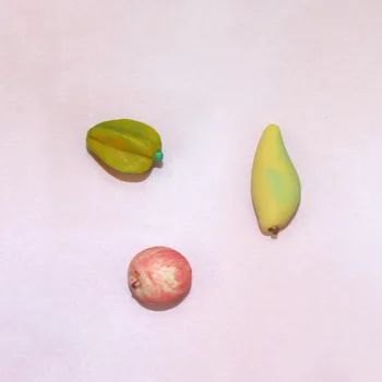 3бр Симулация Творчески мини ябълка плодове Dollhouse Преструвам се играе DIY миниатюрни елементи Mango Starfruit храна кукла къща аксесоари